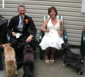 (L-R) Lily, Ivy, my new Dad, Mom, me