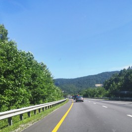 The mountains are beautiful going heading north through Tennessee.
