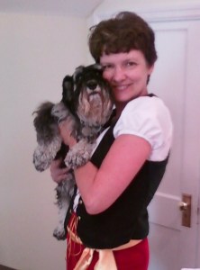 Mommy made a new outfit for Rocktober Fest and wanted a German dog in the picture to make it authentic. I don't like being held.