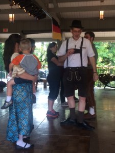 Daddy teaching polka. That's my bestest friend Jen in the foreground holding some unknown child.