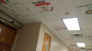 Hallway ceiling at children's hospital