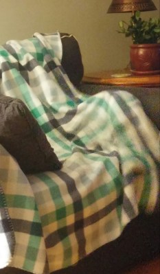 Piper totally under blanket at Rhondas