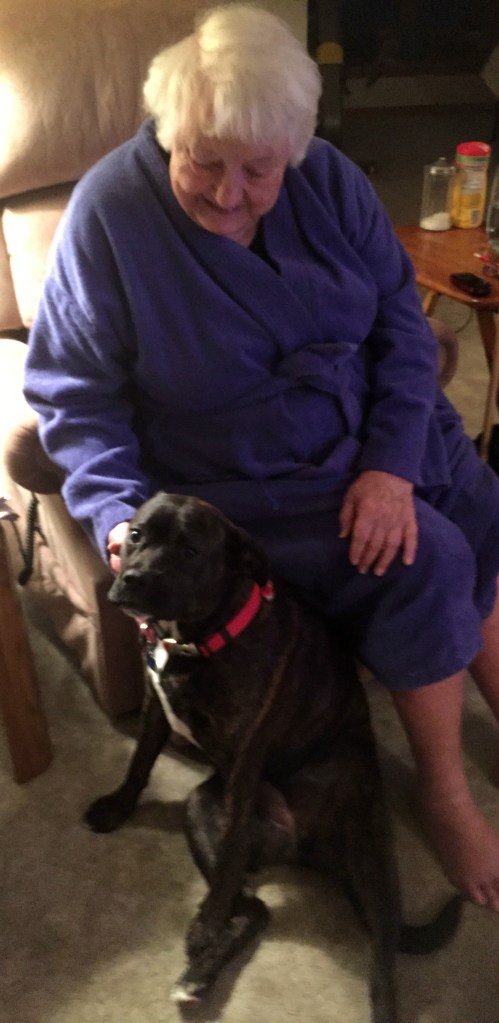 Lucy sad with grandma